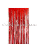 Фольгирована шторка Дощик Червоний металік 1х2 м – фото 3