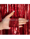 Фольгированный занавес Дождик Красный металик 1х2 м – фото 2