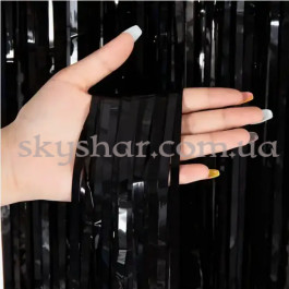 Опция Фольгирована шторка Дощик Чорна пастель 1х2 м – фото 11