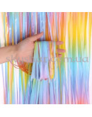 Фольгирована шторка Дощик градієнт веселка пастель 1х2 м – фото 2