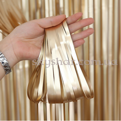 Фольгирована шторка Дощик Сатин золото 1х2 м – фото 1