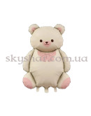 Фольгированный шар "Мишка сатин кремовый с бантом" – фото 2 Фольгированный шар "Мишка сатин кремовый с бантом" – фото 2