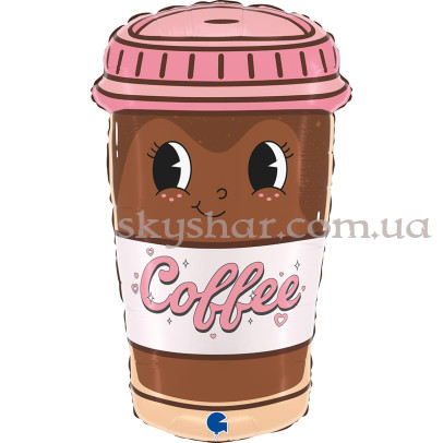 Фольгована кулька фігура "Стаканчик кави" – фото 1