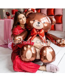 Фольгированная стоячая фигура "Мишка коричневый с бантиком" – фото 3