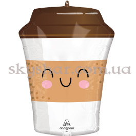 Опция Фольгована кулька фігура "Капучино з посмішкою" – фото 1 Опция Фольгована кулька фігура "Капучино з посмішкою" – фото 1