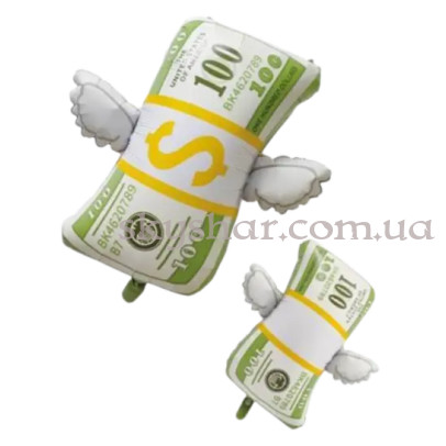 Фольгированный шар "Доллар с крыльями" – фото 1 Фольгированный шар "Доллар с крыльями" – фото 1