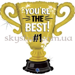 Опция Фольгована кулька "Кубок золотистий Ти найкращий" – фото 1 Опция Фольгована кулька "Кубок золотистий Ти найкращий" – фото 1