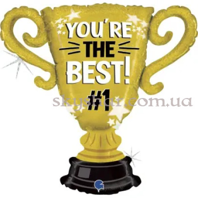 Фольгована кулька "Кубок золотистий Ти найкращий" – фото 1