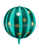 Фольгована кулька "Сфера зелена з зірками" – фото 2