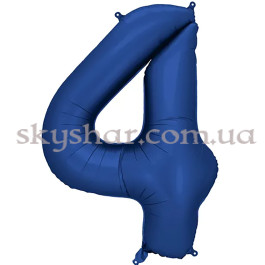 Опция Фольгированная цифра "4" Синяя сатин Navy Blue – фото 1 Опция Фольгированная цифра "4" Синяя сатин Navy Blue – фото 1