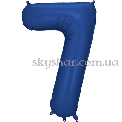 Фольгована цифра "7" Синя сатин Navy Blue – фото 1