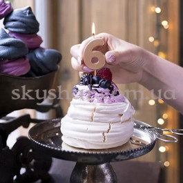 Свеча-цифра "6" Розовое золото – фото 5