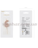 Свеча-цифра "6" Розовое золото – фото 4