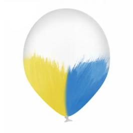 Опция Brush шар "Желто-голубой Браш" 14” (35 см) – фото 1