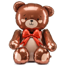 Опция Фольгированная стоячая фигура "Мишка коричневый с бантиком" - фото 1 Опция Фольгированная стоячая фигура "Мишка коричневый с бантиком" – фото 1