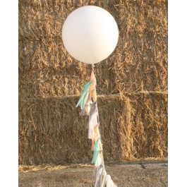 Опция Большой белый шар 70 см с кисточками – фото 4