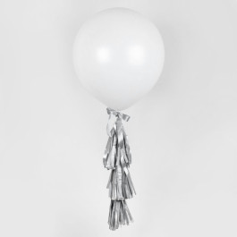 Опция Большой белый шар 60 см с кисточками – фото 2