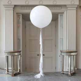 Опция Большой белый шар 80 см с кисточками – фото 2