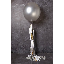 Опция Большой шар серебро 80 см с кисточками – фото 2
