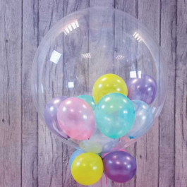 Опция Шар Баблс с шариками Ассорти внутри и декором 61 см - фото 3 Опция Шар Баблс с шариками Ассорти внутри и декором 61 см – фото 3