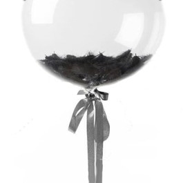 Опция Шар Баблс с перьями черными 61 см – фото 3