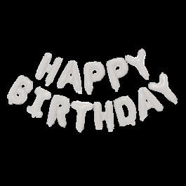 Опция Фольгированные шары-буквы "Happy Birthday" Белые Воздух 35 см – фото 1