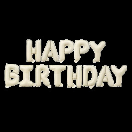 Опция Фольгированные шары-буквы "Happy Birthday" Кремовые Воздух 35 см – фото 2