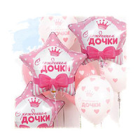 Фольговані кульки на виписку дівчинці – фото 5