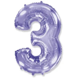 Опция Фольгированная цифра "3" Сиреневая - фото 2 Опция Фольгированная цифра "3" Сиреневая – фото 2