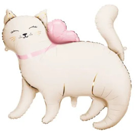 Опция Фольгированный шар "Кошечка белая с бантом" – фото 1