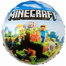 Опция Фольгированный шар круг "Майнкрафт (Minecraft)" - фото 2 Опция Фольгированный шар круг "Майнкрафт (Minecraft)" – фото 2