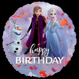 Опция Фольгированный шар круг "Happy Birthday - Холодное сердце 2" (Фроузен) – фото 4