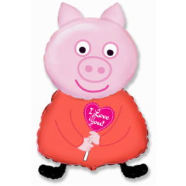 Опция Фольгированный шар "Поросенок с сердечком" – фото 1