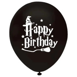 Опция Гелиевые шары "Гарри Поттер Happy Birthday на черном" (30 см) - фото 1 Опция Гелиевые шары "Гарри Поттер Happy Birthday на черном" (30 см) – фото 1