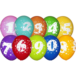 Опция Гелиевые шары "Цифры Ассорти" (30 см)  – фото 1