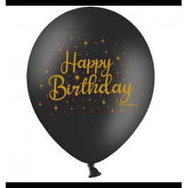 Опция Гелиевые шары "Happy Birthday Золото на черном" (35 см) – фото 4