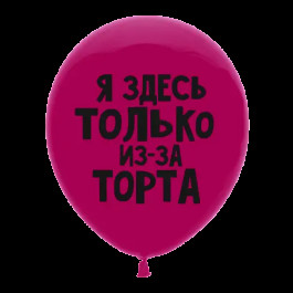 Опция Гелиевые шары "Я здесь только из-за торта" на малиновом (35 см) – фото 3