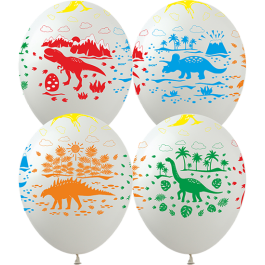 Опция Гелиевые шары "Динозавры на белом" (30 см)  – фото 3