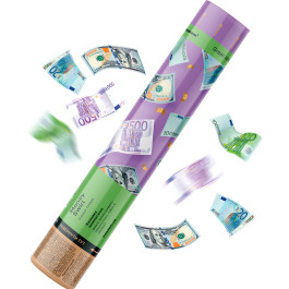 Опция Хлопушка фольга, евро и доллары 30 см – фото 4