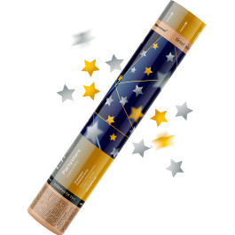 Опция Хлопушка фольга золотые и серебряные звезды 30 см – фото 2