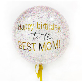 Опция Шар Баблс с нежным ассорти пенопластом внутри с Вашей надписью 61 см – фото 2