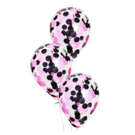Опция Шар с конфетти "Черно-розовые круги" - фото 2 Опция Шар с конфетти "Черно-розовые круги" – фото 2