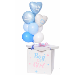 Опция Коробка сюрприз с шарами для определения пола ребенка "Boy or Girl" Gender Party Мальчик – фото 2