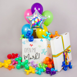 Опция Коробка сюрприз с шарами "Joy" - фото 1 Опция Коробка сюрприз с шарами "Joy" – фото 1