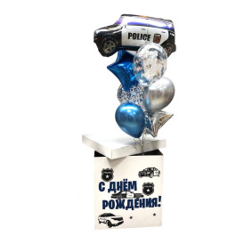 Опция Коробка сюрприз с шарами "Для настоящего полицейского" – фото 1