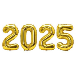 Опция Цифры шарики 2025 Золотые – фото 1