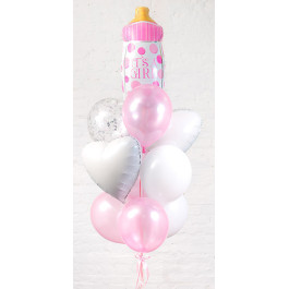 Опция Набор шаров "Бутылочка Девочка" - фото 1 Опция Набор шаров "Бутылочка Девочка" – фото 1