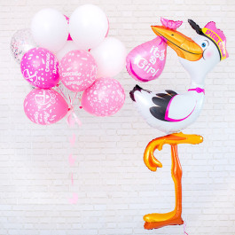 Опция Набор шаров "Аист для Девочки" - фото 1 Опция Набор шаров "Аист для Девочки" – фото 1