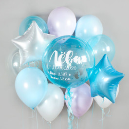 Опция Набор шаров с метрикой на выписку из роддома "Baby Blue" - фото 1 Опция Набор шаров с метрикой на выписку из роддома "Baby Blue" – фото 1