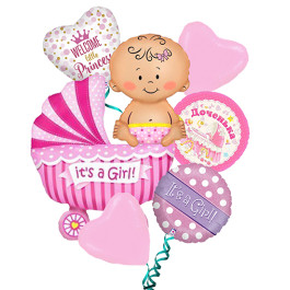 Опция Набор шаров из фольги "Девочка" - фото 1 Опция Набор шаров из фольги "Девочка" – фото 1